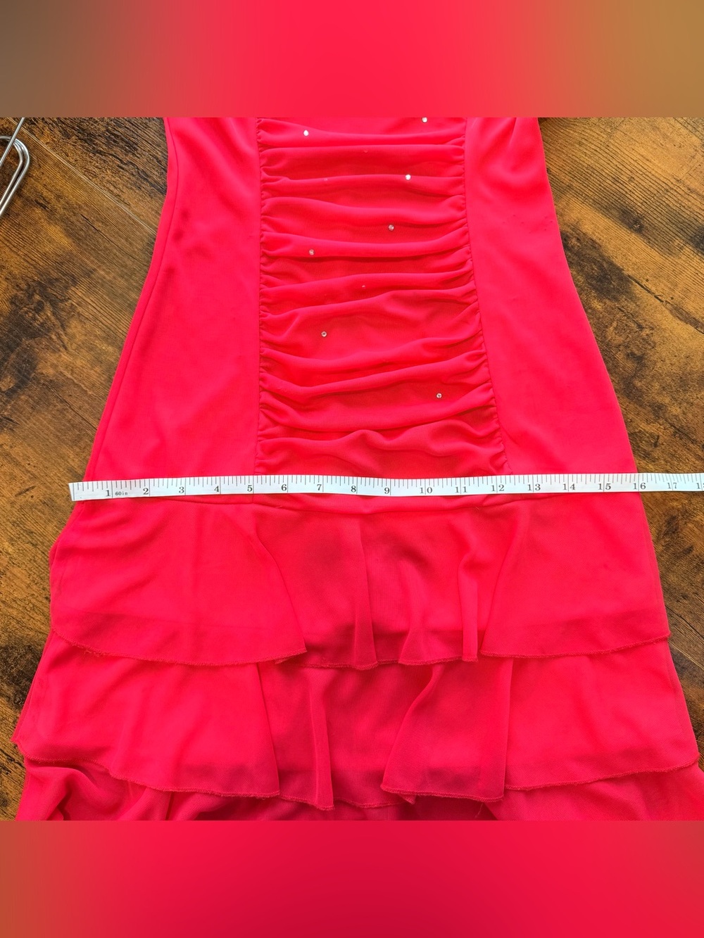 Vintage Y2K Rampage Red Ruched Mini Dress M Formal Vacation Party Romantic 90s - Picture 11 of 11